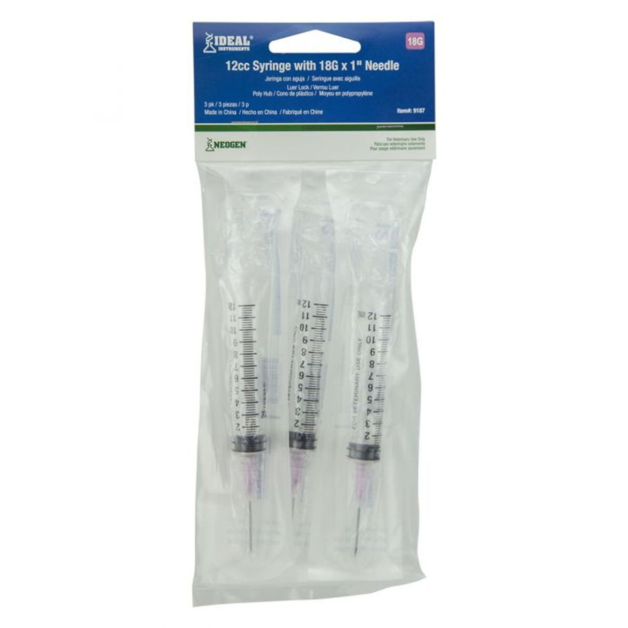 Ideal 12cc Syringe 18G X 1 Needle