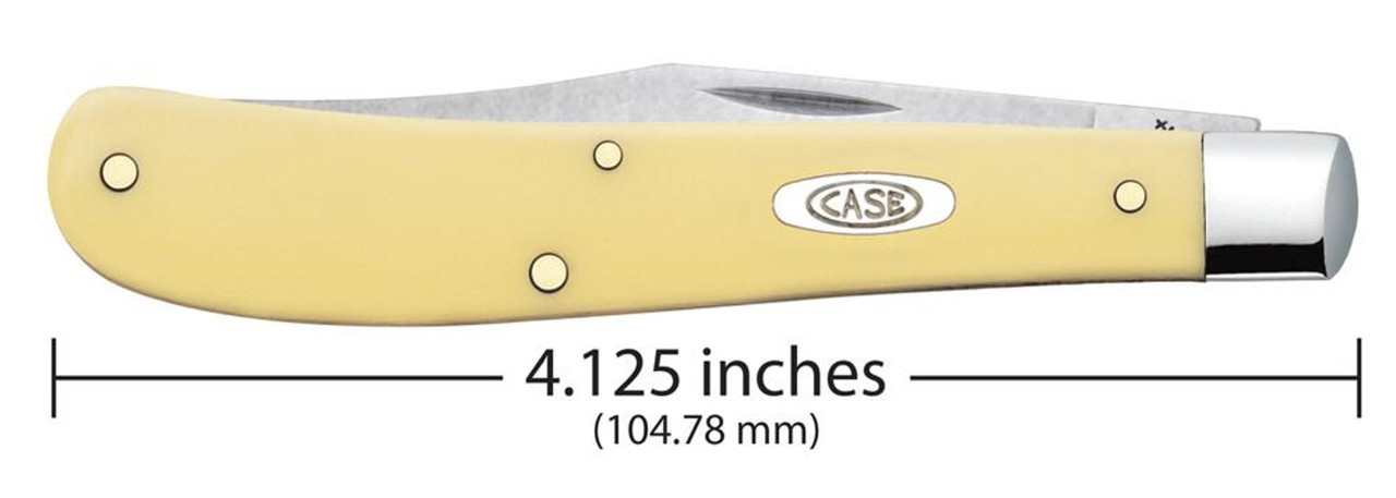Case Chrome Vanadium Slimline Trapper Knife - Yellow Synthetic
