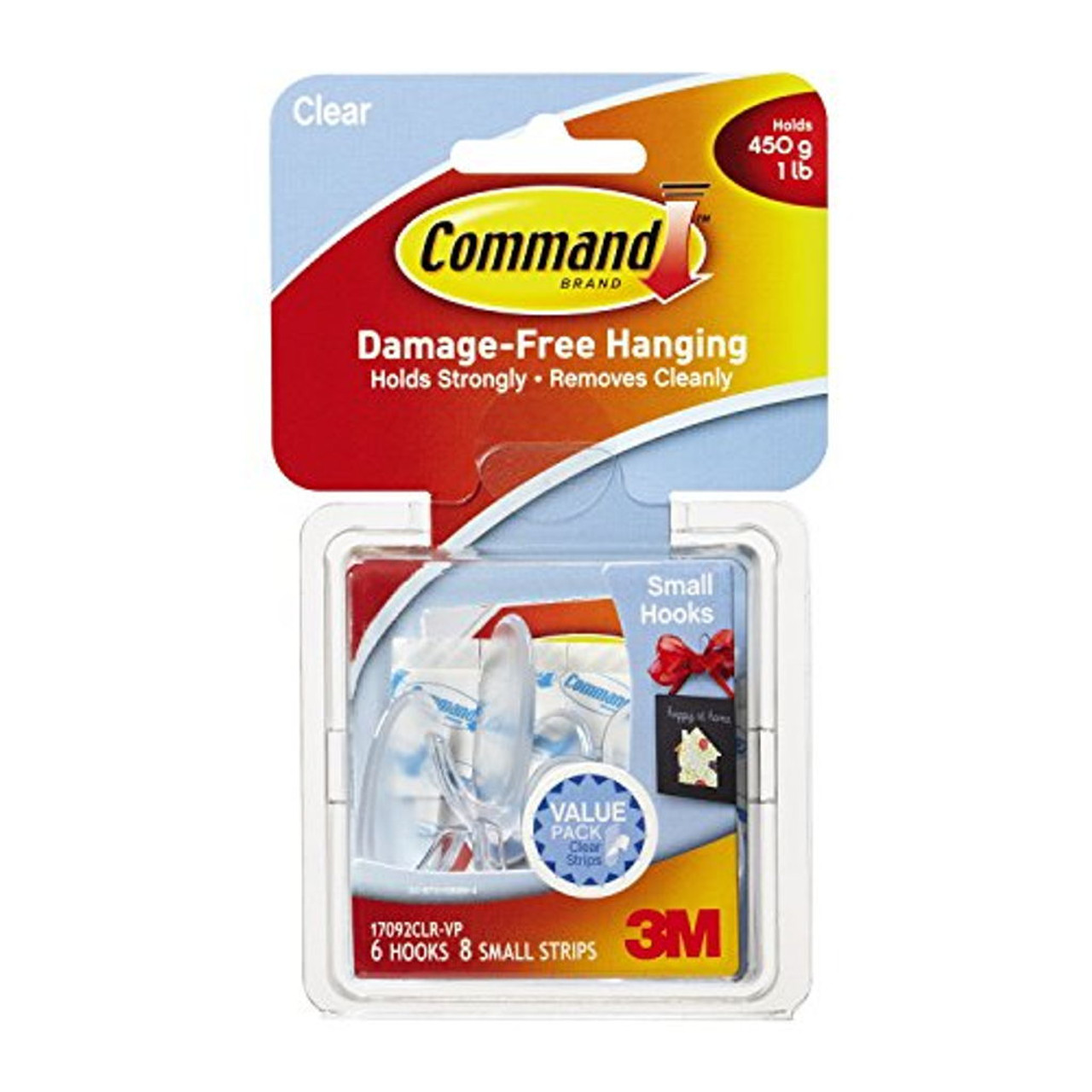 Command Command Clear Wire Hooks With Clear Strips Small 3 Hooks - MICA  Store