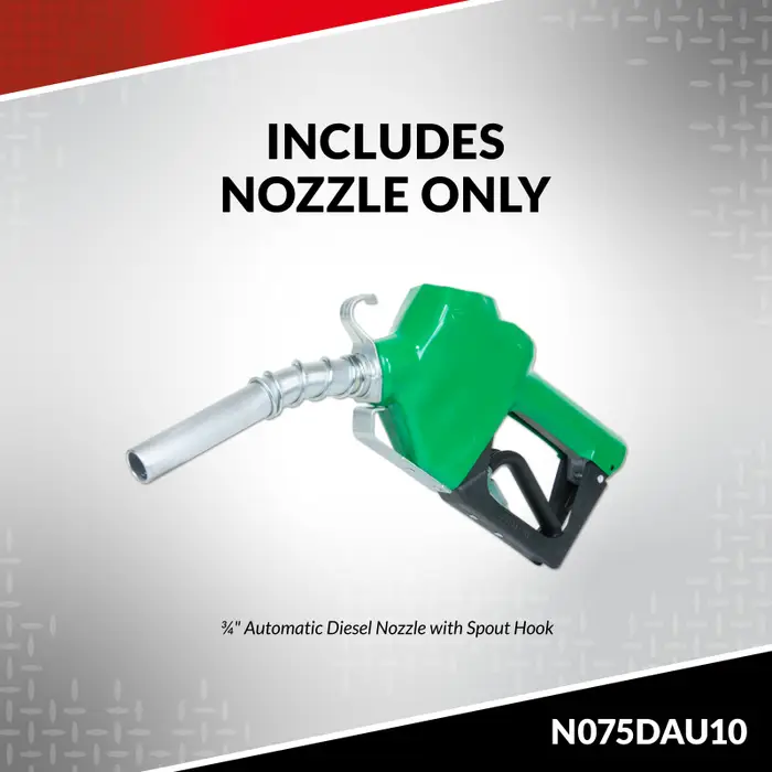 Industrial Supply N Series Diesel Auto Nozzle With Hook – 3/4" Tuthill/Fill Rite Compatible N075DAU10 USA Made