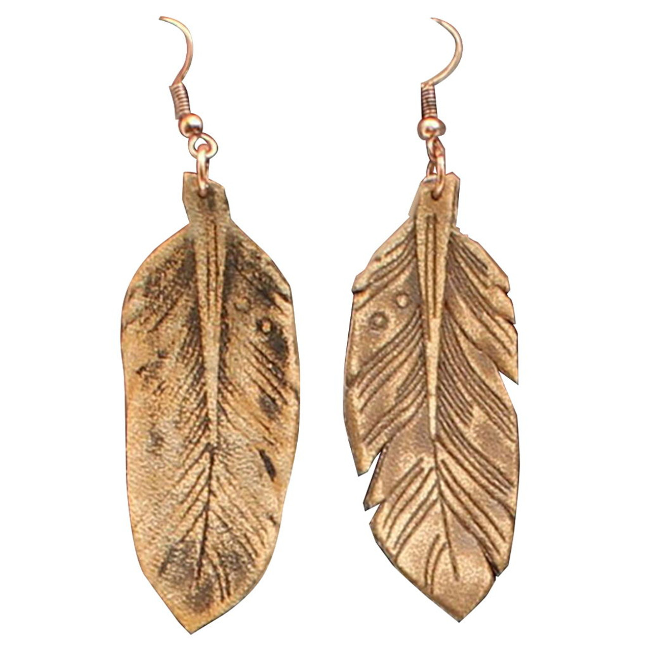 Austin Accent Inc Black Leather Feather/Stone Earrings – Western Edge, Ltd.