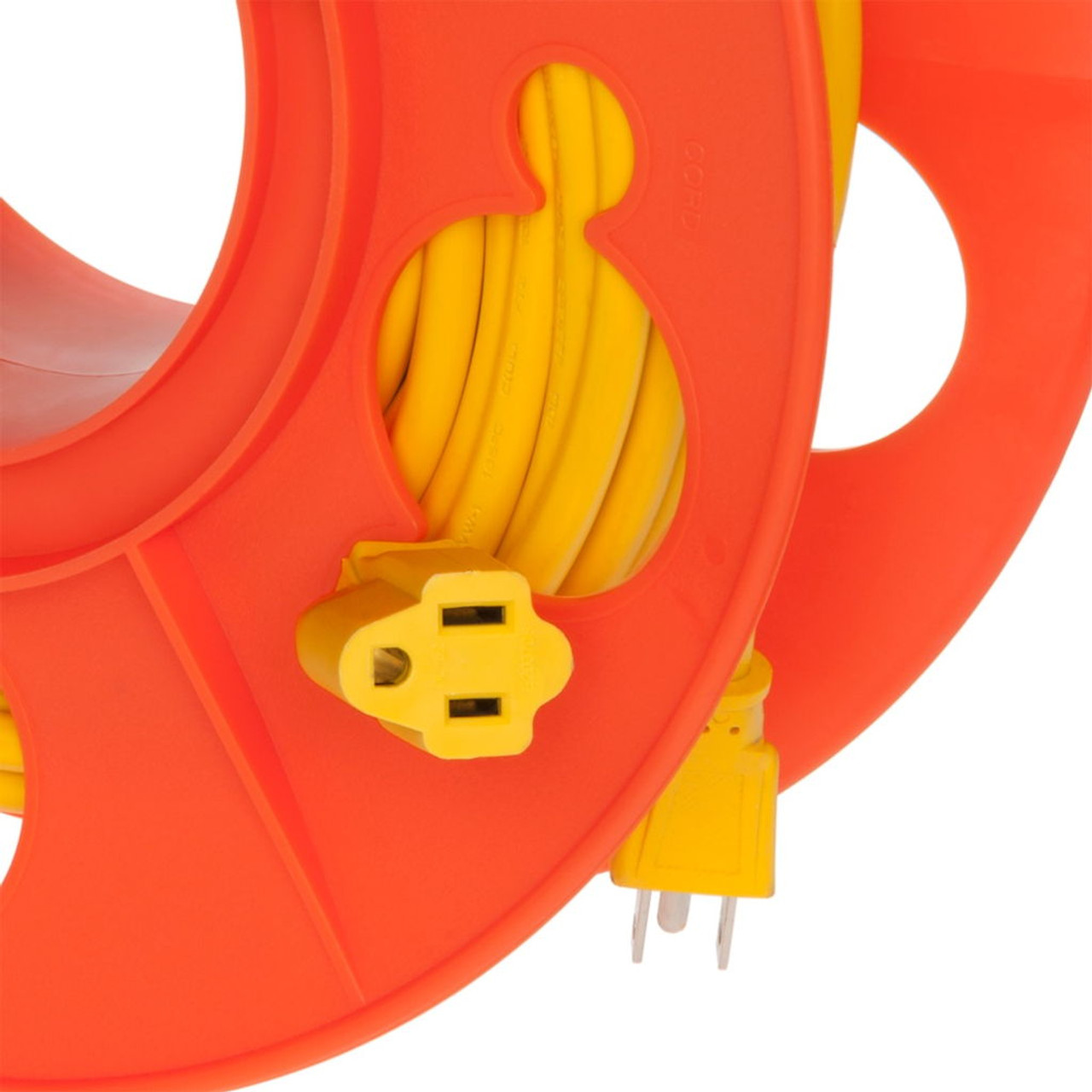 Bayco Orange Cord Storage Reel with Center Spin Handle