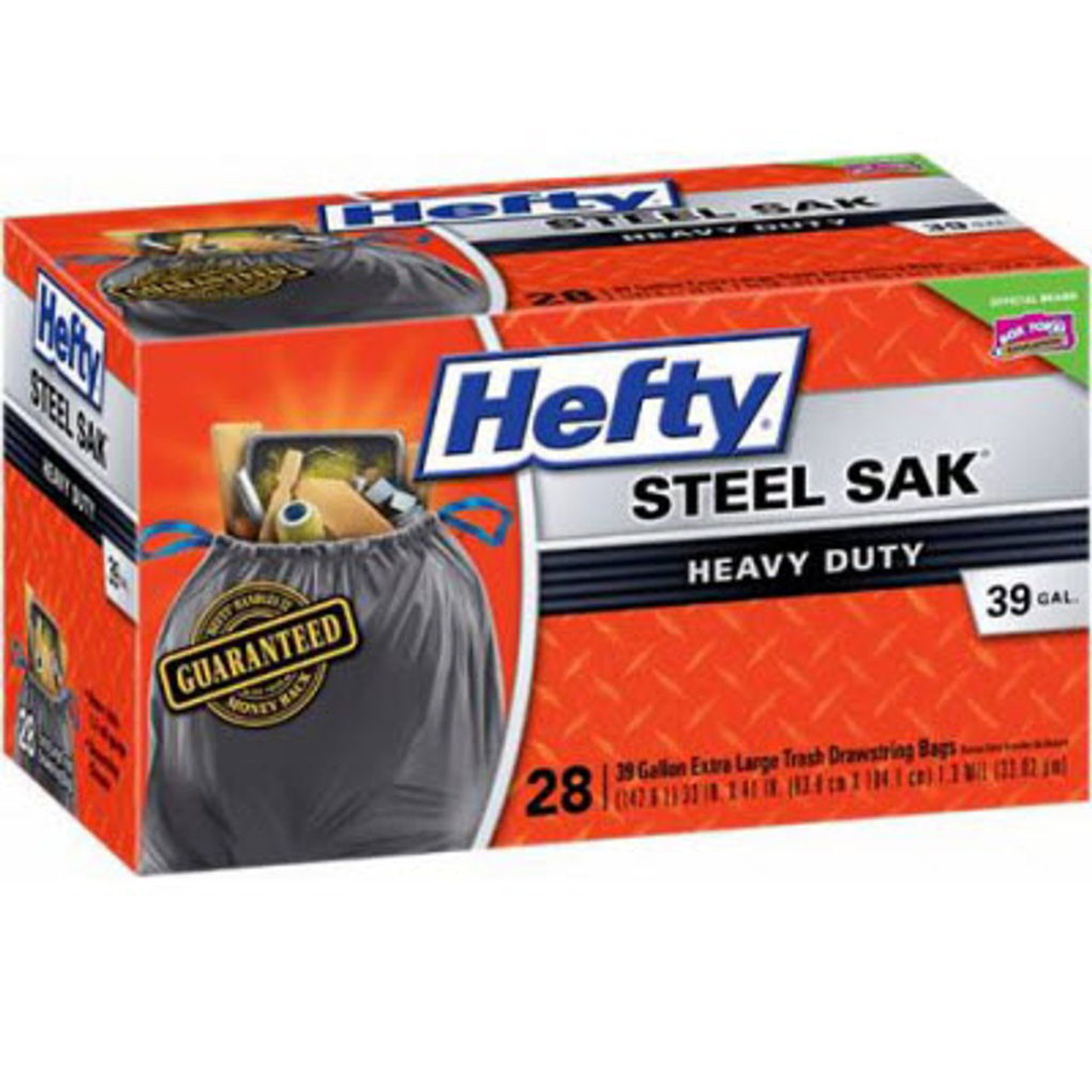 Hefty 39-Gallons Black Outdoor Plastic Lawn and Leaf Drawstring
