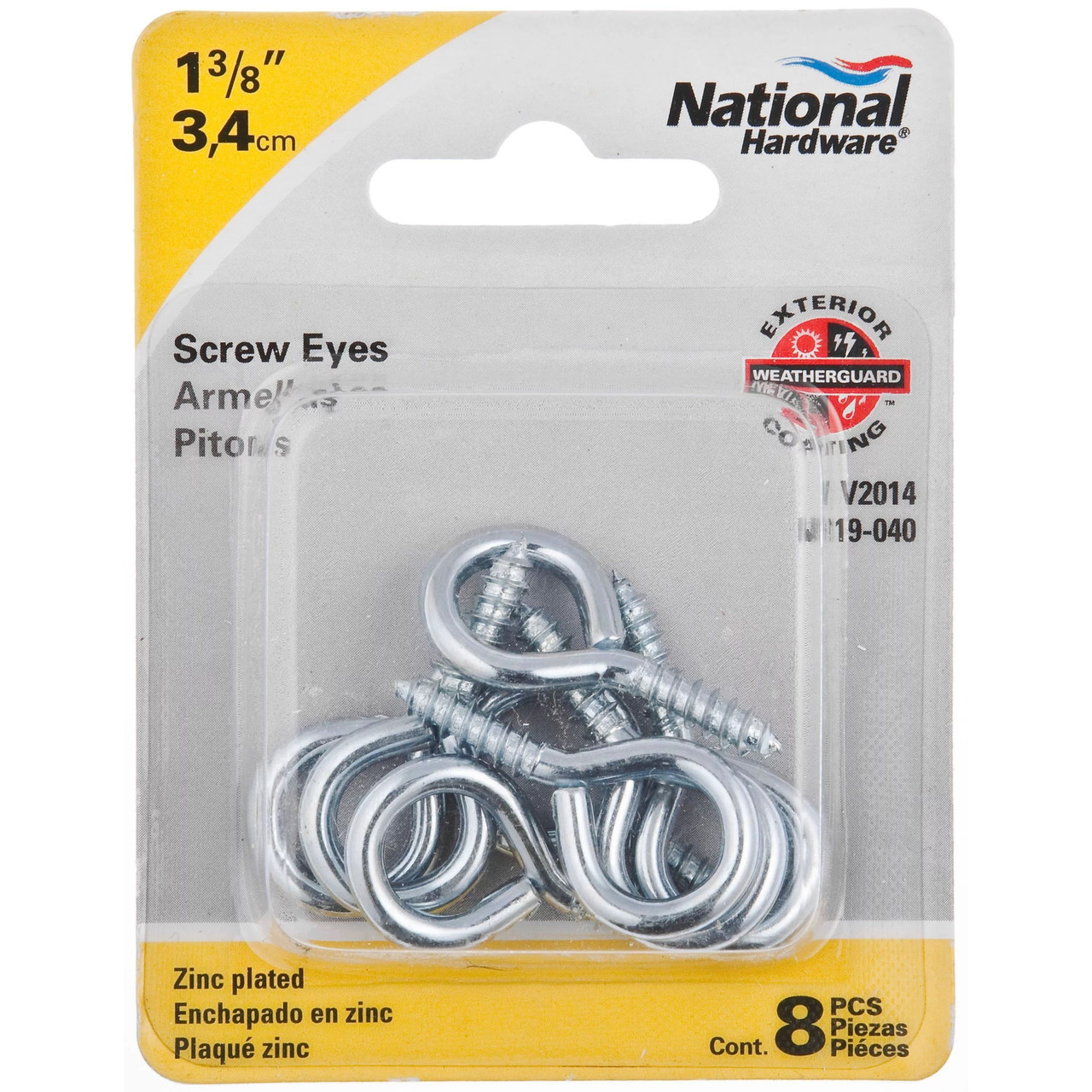 National Hardware Zinc Screw Eyes - 1-3/8 - 8 pk