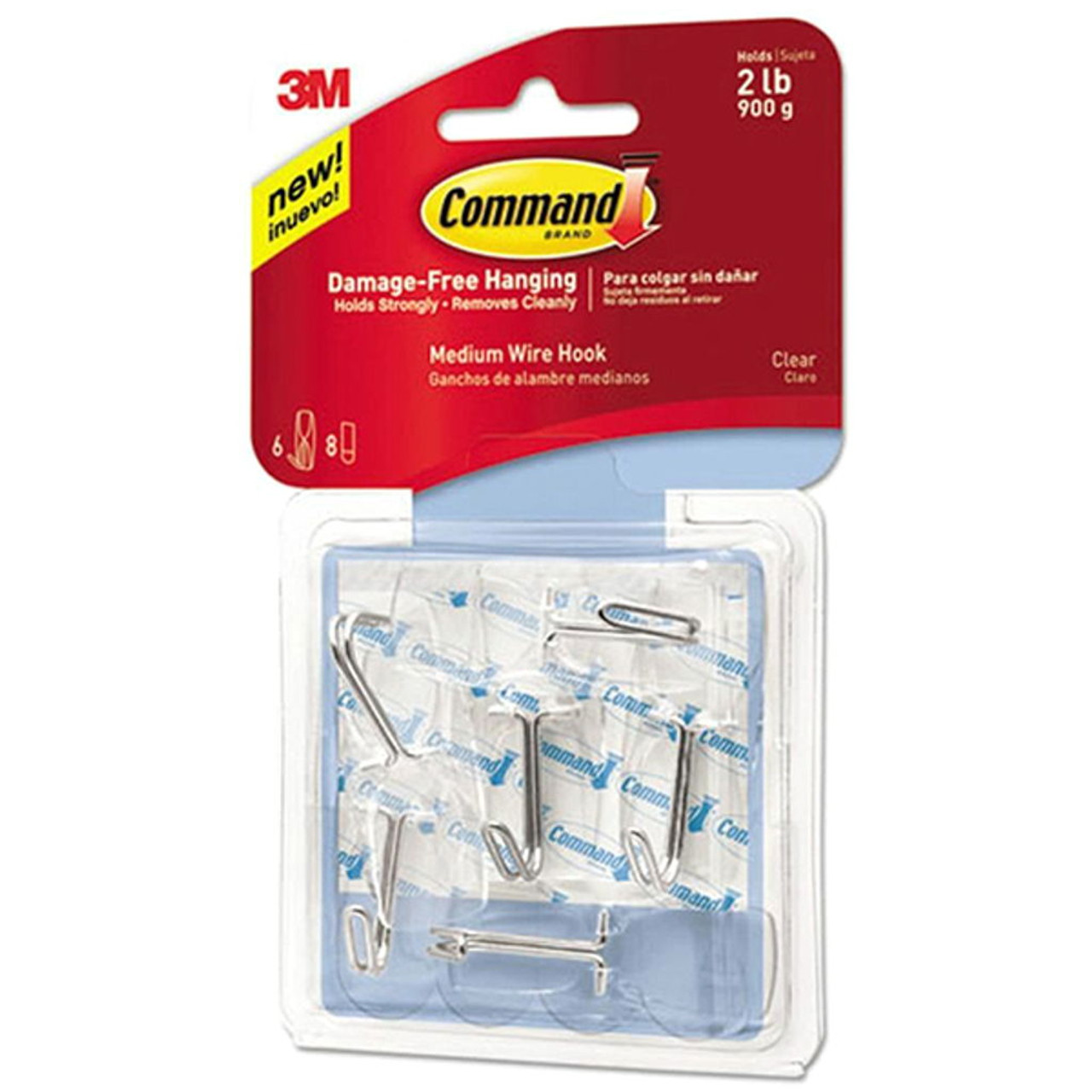 Command Wire Toggle Hook Value Pack, White, Medium, 7 Hooks, 8 Strips/Pack
