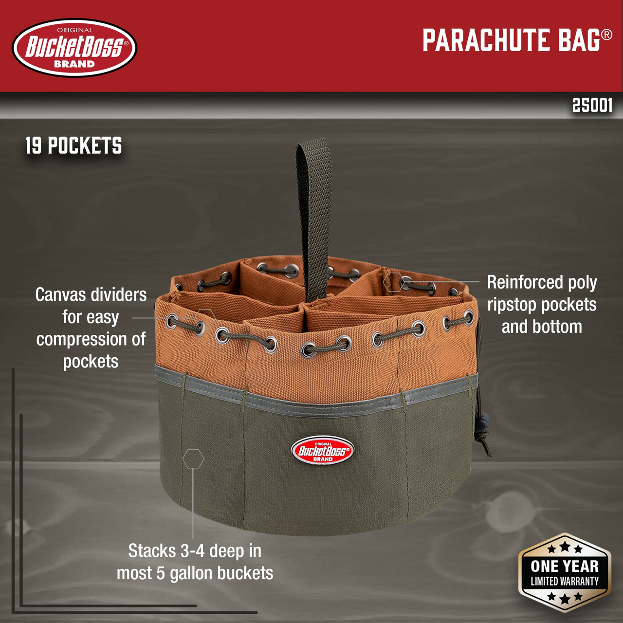 Bucket Boss Canvas Parachute Bag