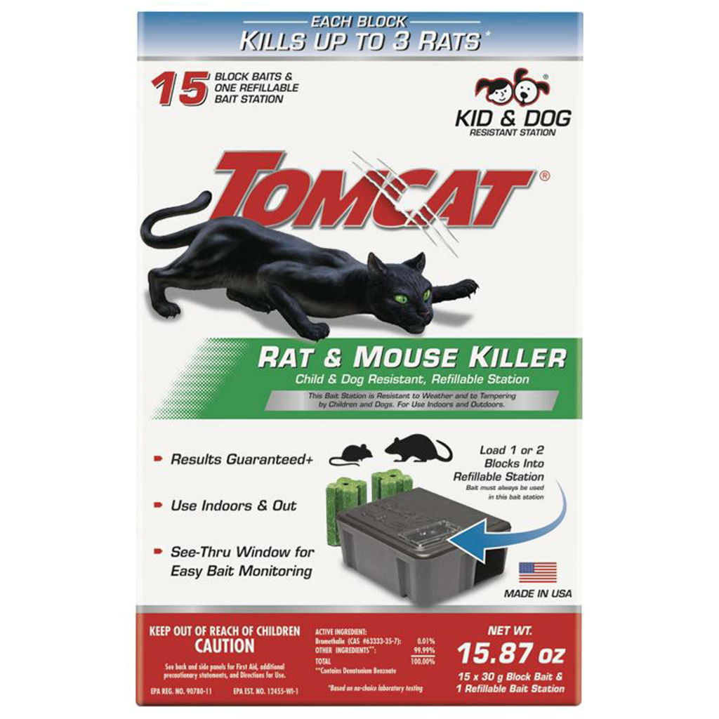 Tomcat Rat & Mouse Killer Child & Dog Resistant Refillable Station