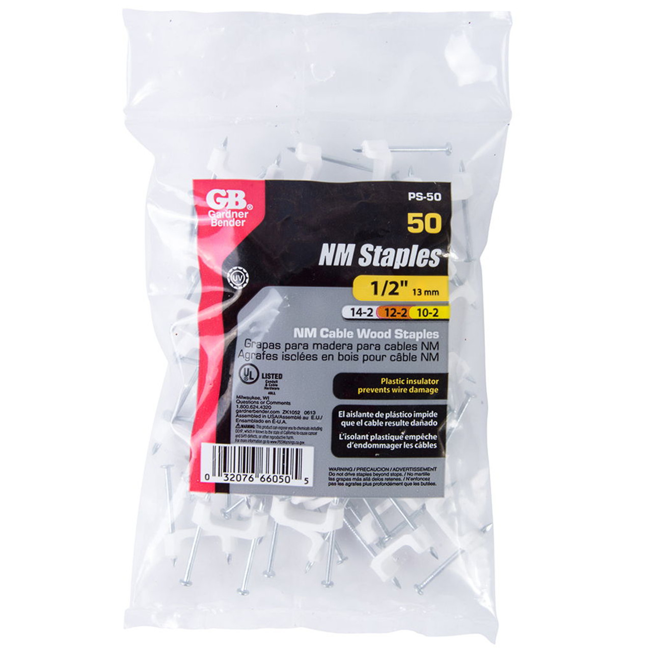 Gardner Bender Plastic Polyethylene NM Cable Staple - 50 pk