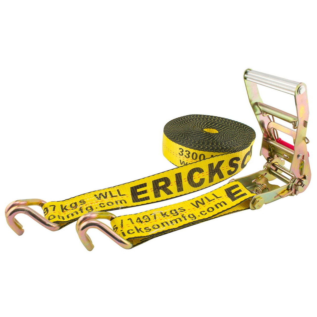 Erickson 2 X 30' Long Handle Ratchet Strap with Double J-Hooks