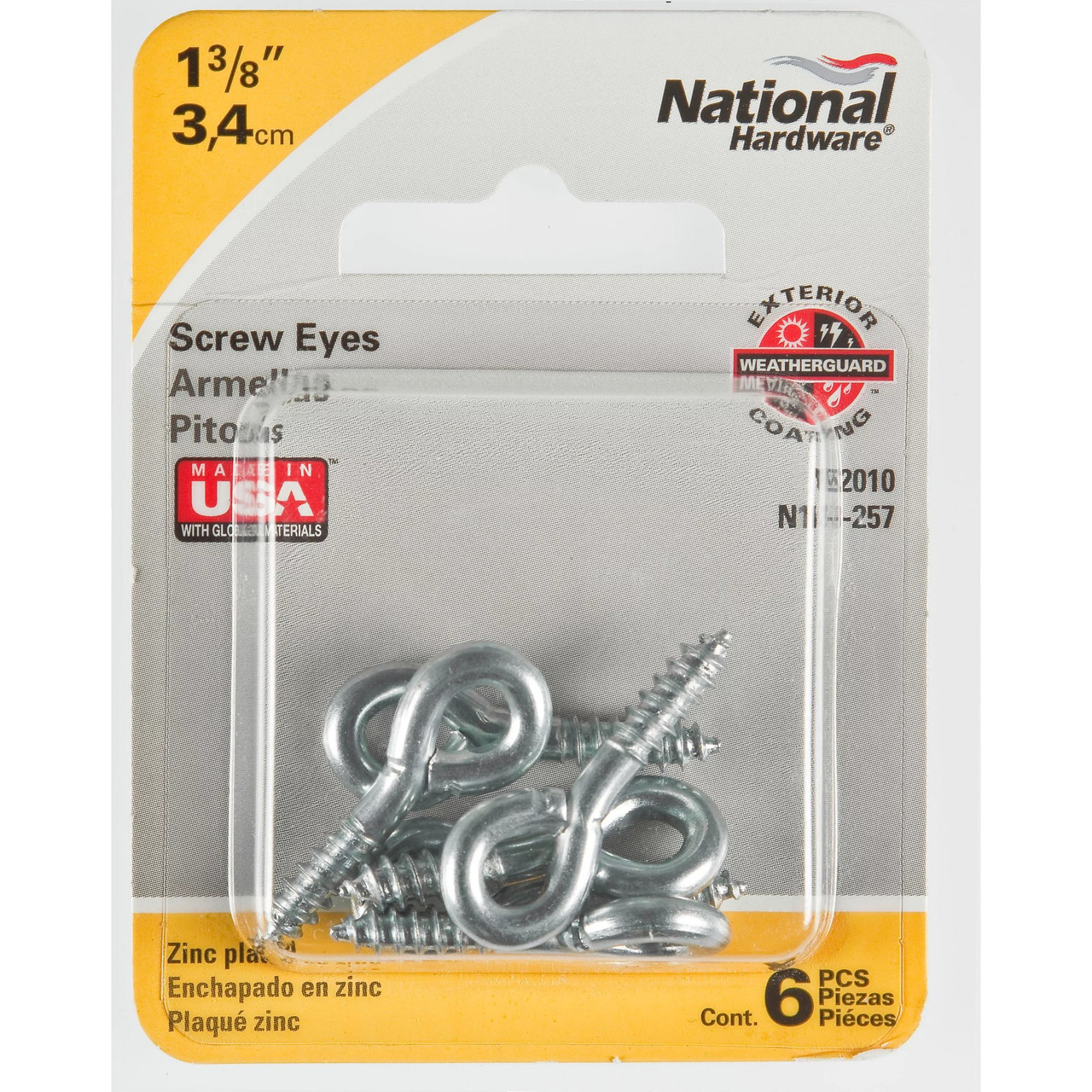 National Hardware 1-3/8 Zinc Screw Eyes