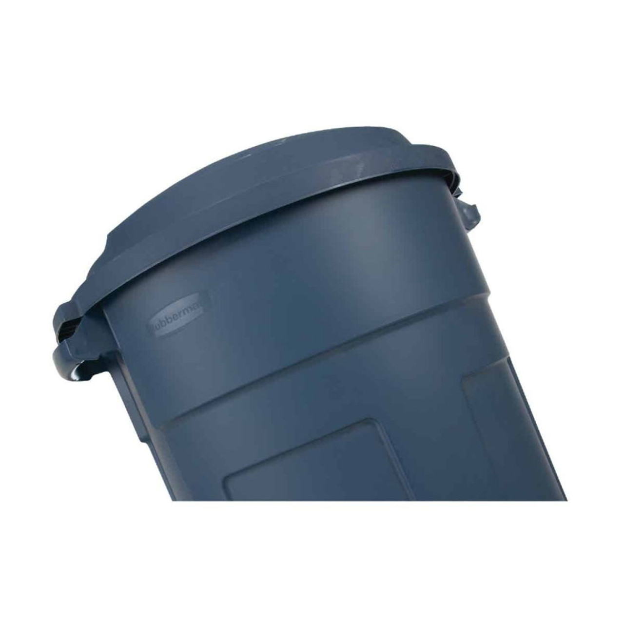 Rubbermaid Roughneck 32 Gal. Black Round Vented Trash Can with Lid