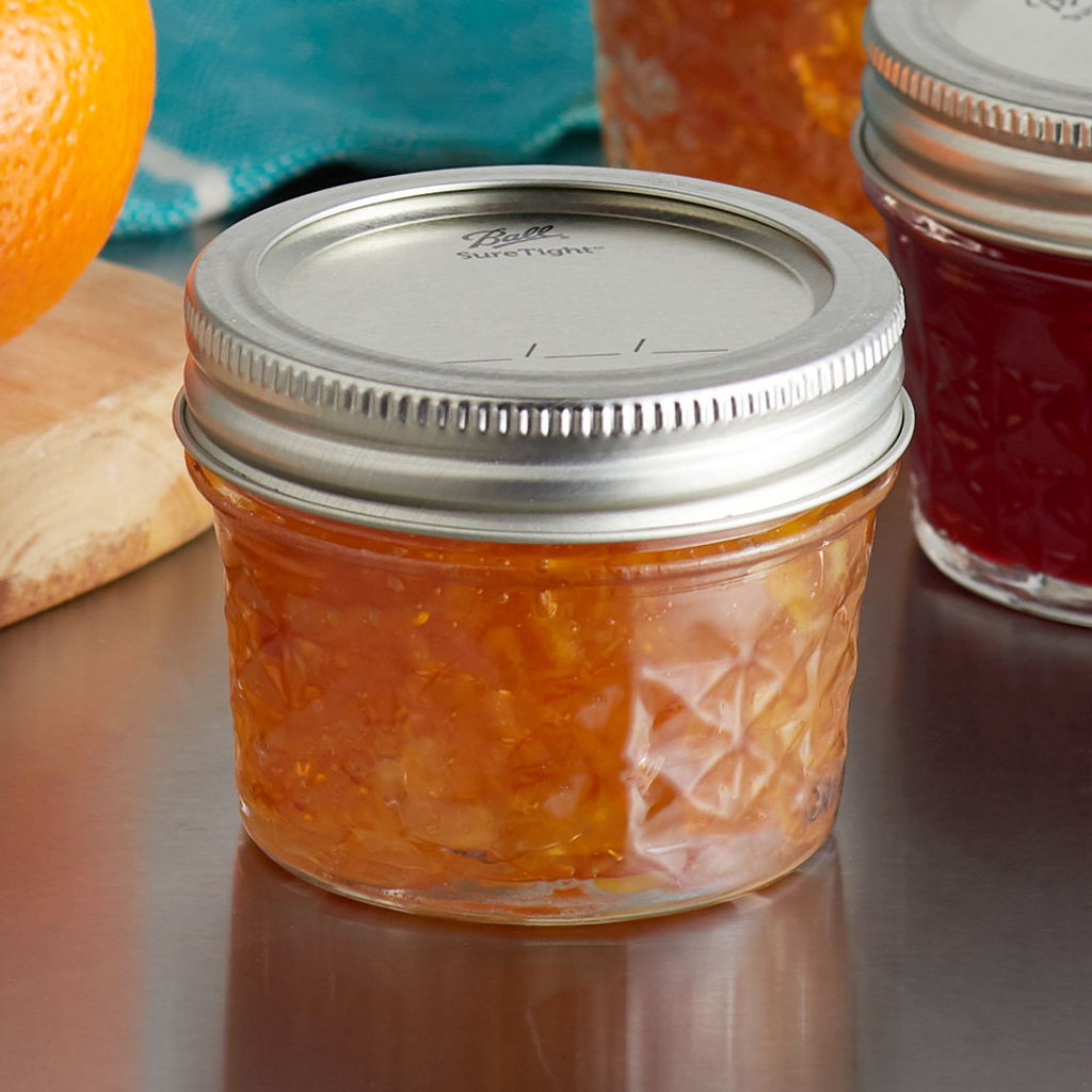 Ball Quilted Crystal Glass Jelly Jars Set