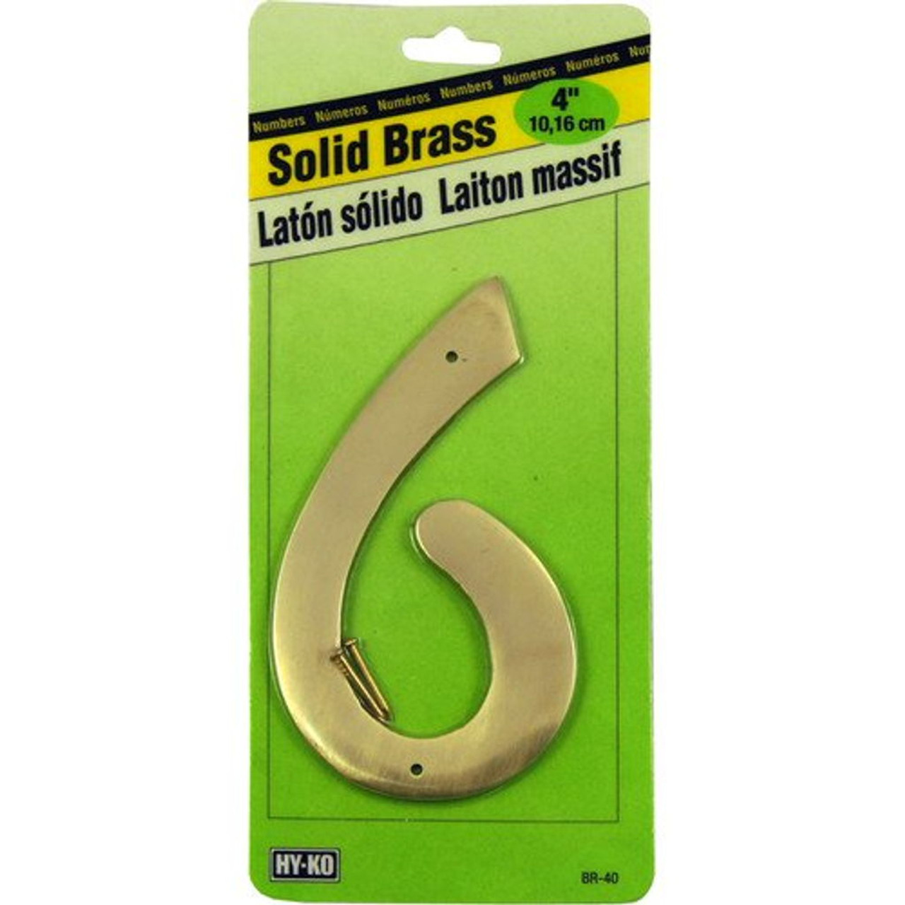 Hy-Ko Solid Brass House Number Sign - 4