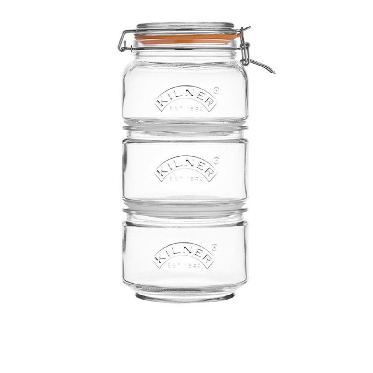 Kilner Glass Clip Top Square Spice Jar, Clear - 2 oz