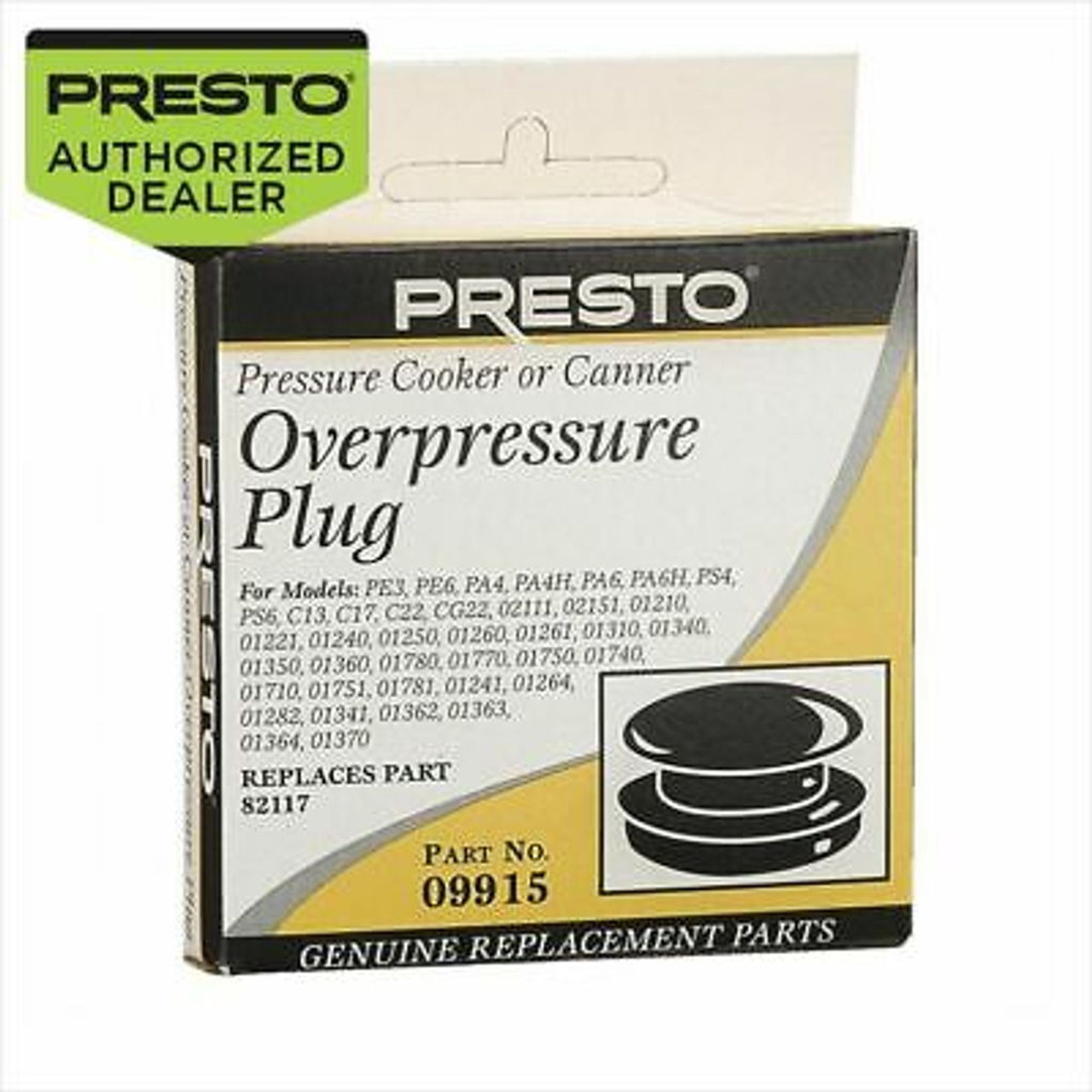 Presto Rubber Pressure Cooker Canner Over Pressure Plug 09915