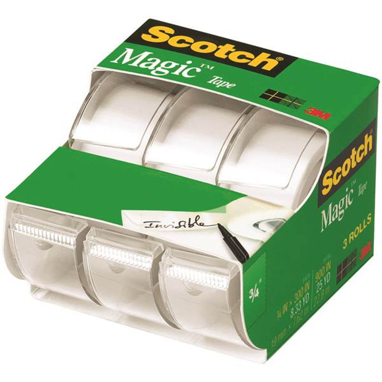 Scotch Book Tape Value Pack, 3 Core, (2) 1.5 x 15 yds, (4) 2 x 15 yds,  (2) 3 x 15 yds, Clear, 8/Pack