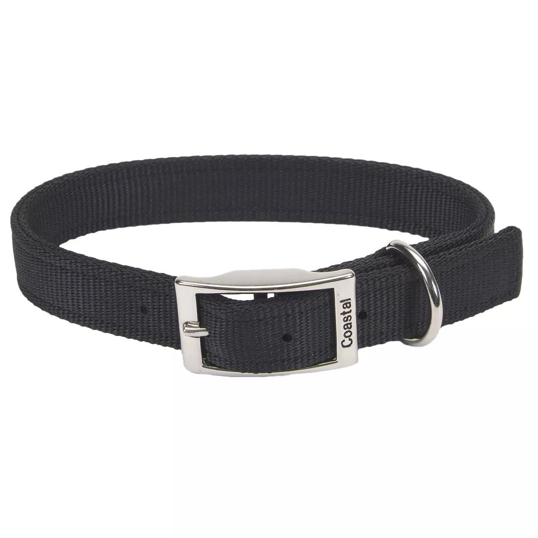Coastal Pet Black Nylon Double-Ply Dog Collar