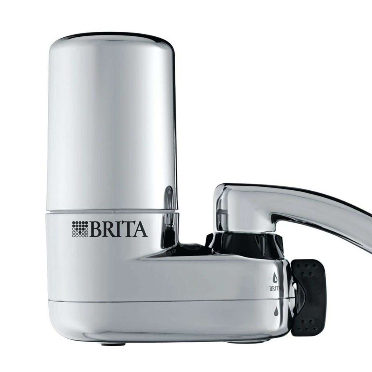 Brita Complete Water Faucet Filtration System With Light Indicator - Faucet  - 100 gal Filter Life (Water Capacity) - 1 Each - White, Blue