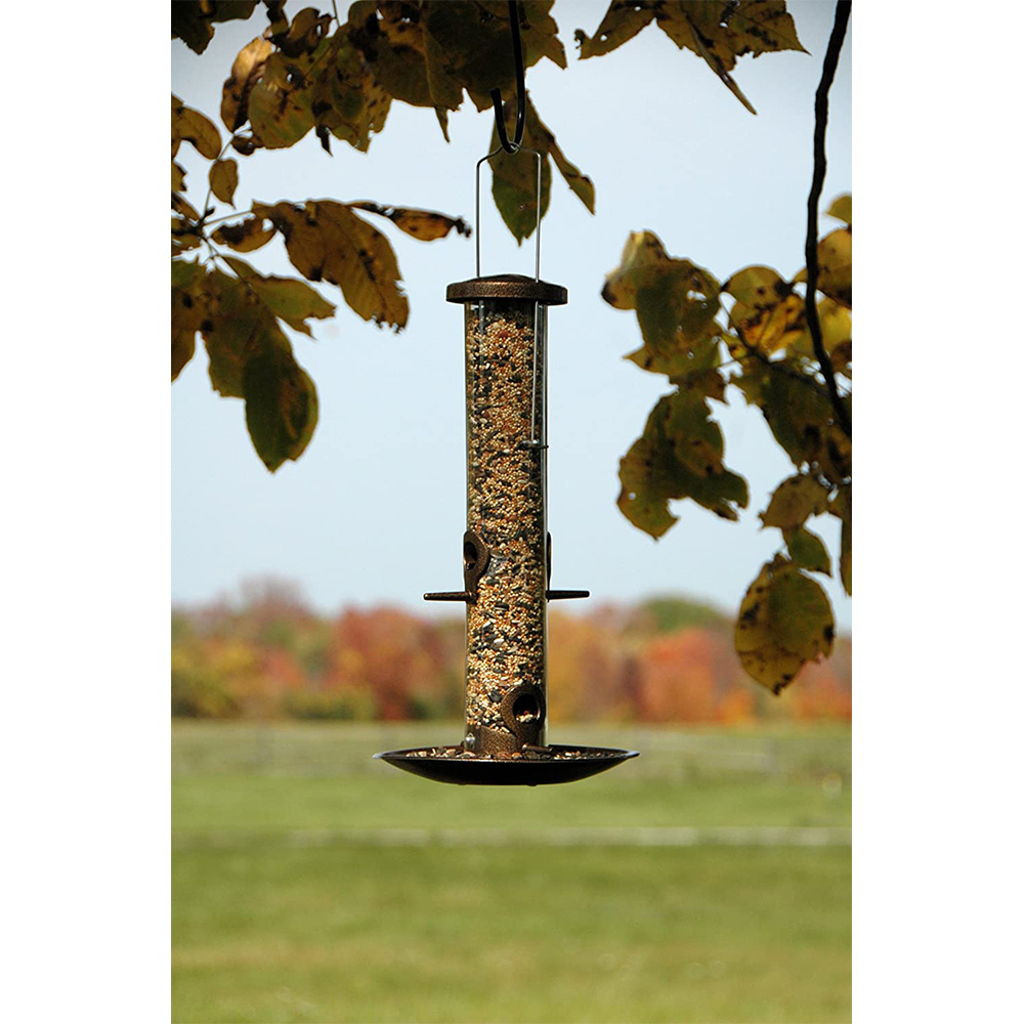 Audubon Copper Tube Feeder with Tray & Dual Ports