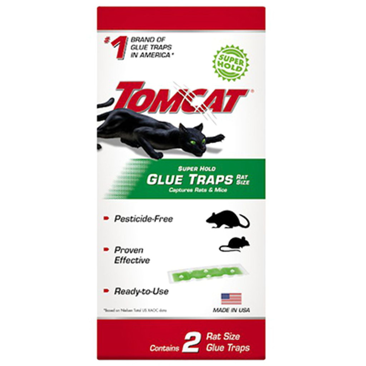 Tomcat Super Hold Glue Traps Mouse Size, Contains 4 Traps - Captures Mice -  Also Used for Cockroaches, Scorpions, Spiders and Many Other Pests (Pack