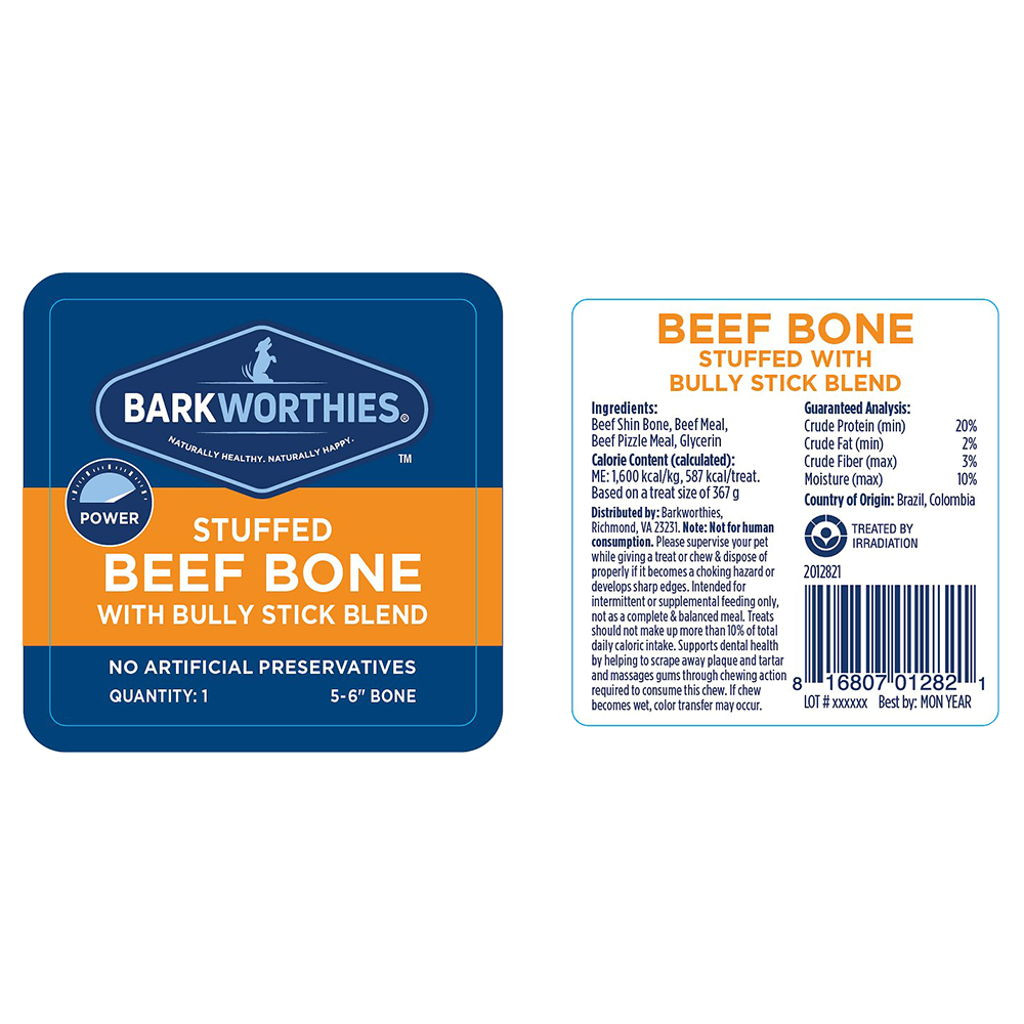 Dog Bones Barkworthies Stuffed Shin Bone Stuffed Shin Barkworthies