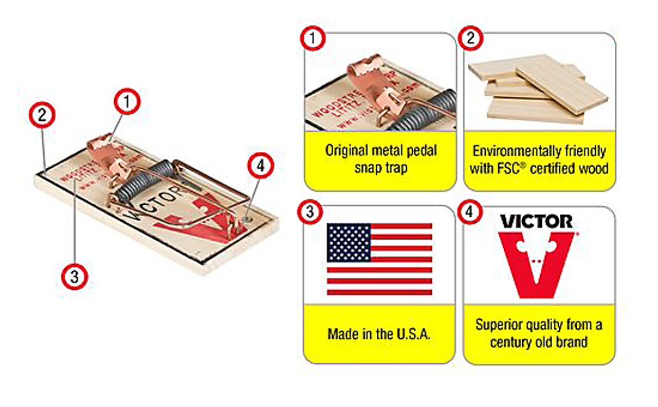 Victor Metal Pedal Mouse Trap - 4 Pack