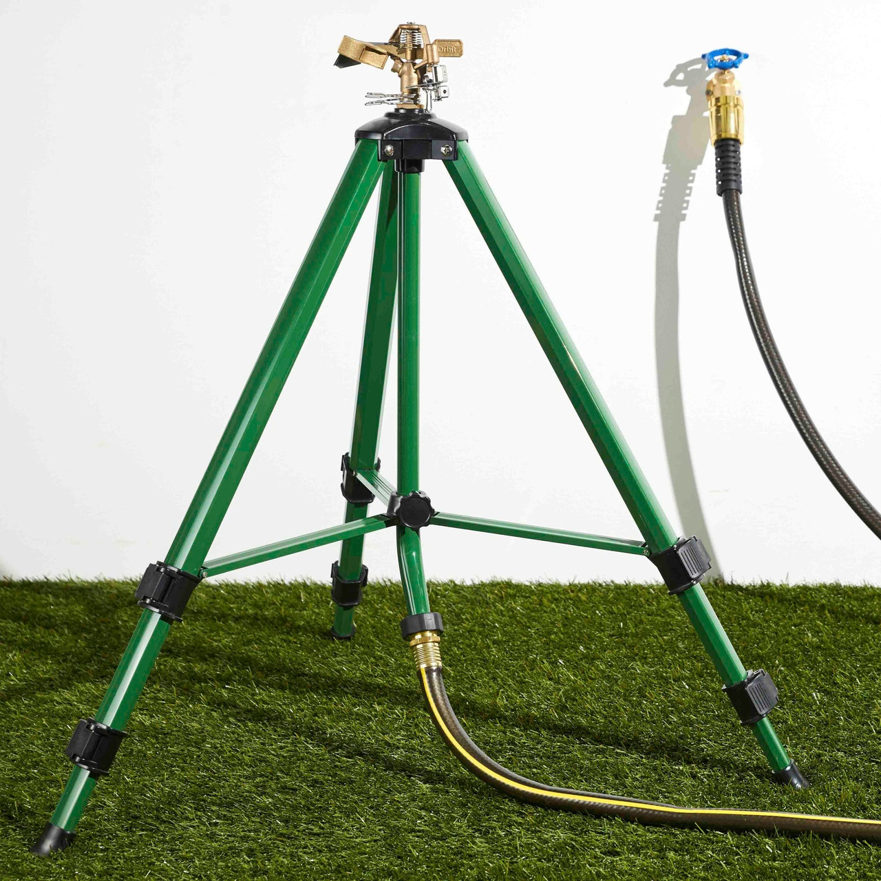 Orbit Brass Impact Sprinkler on Tripod Sprinkler Base