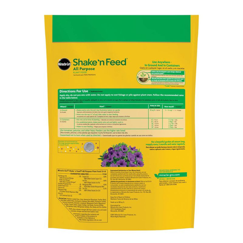 Miracle-Gro Shake 'n Feed All Purpose Plant Food 8 lb - Thumbnail 5