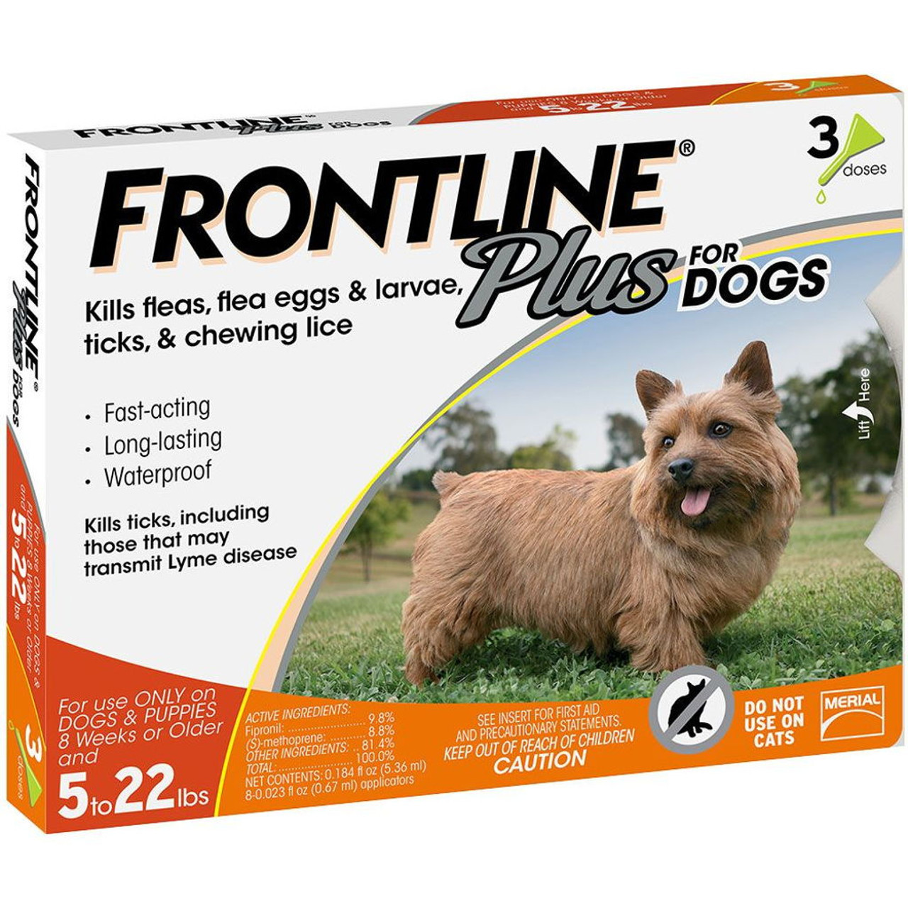 Frontline Plus Dose Flea Tick Treatment for Dogs 22 lb