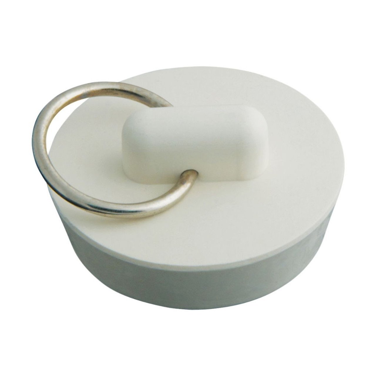 Master Plumber 714-637 Rubber Sink Stopper with Metal Ring, White