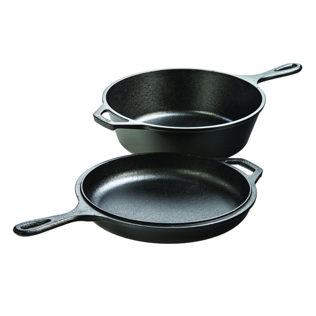 調理器具 Lodge Cast Iron Combo Cooker 3.2 Quart Lodge Deep/Shallow Cast Iron Combo Cooker - 3.2 qt