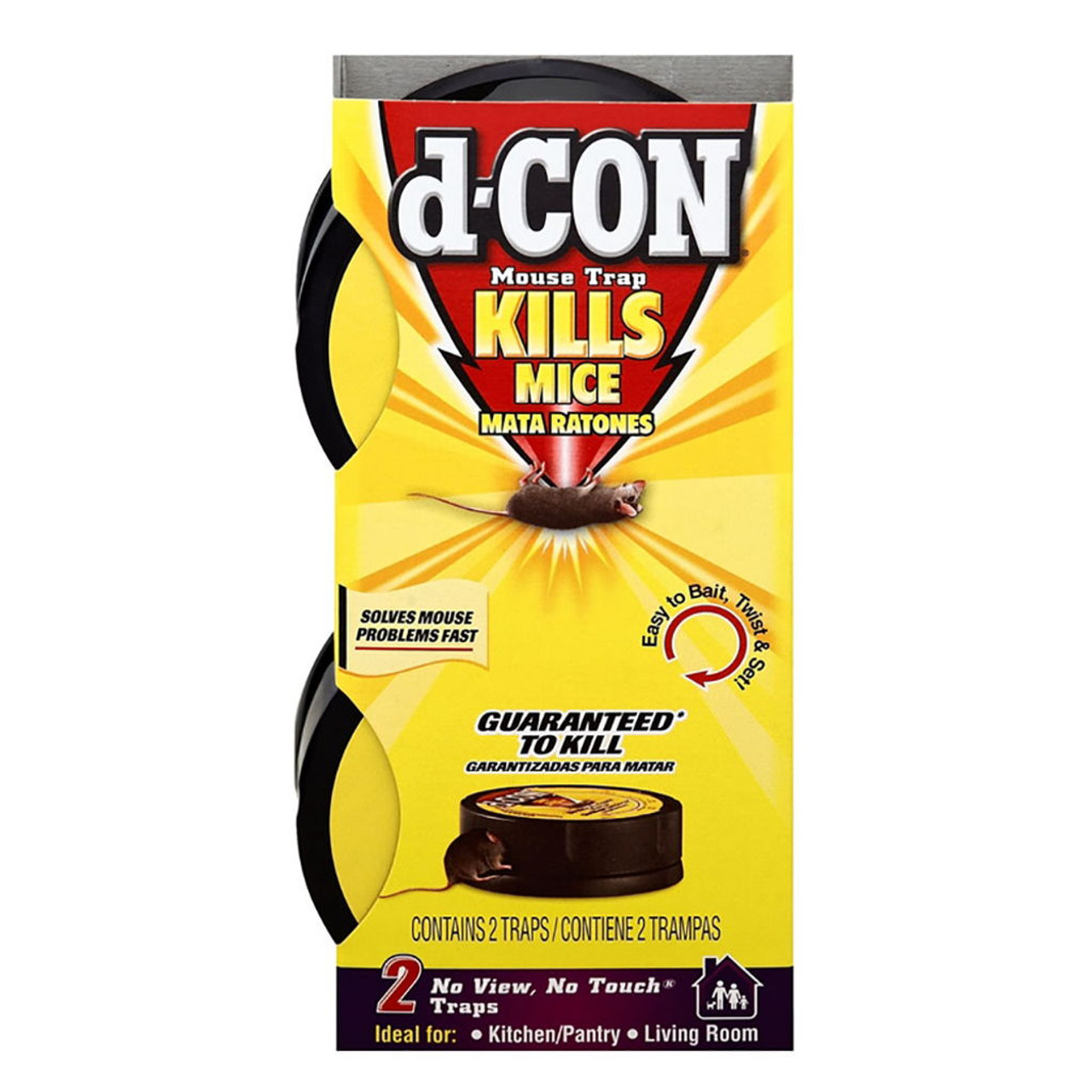  d-CON No View, No Touch Covered Mouse Trap, 2 Traps : Rodent  Traps : Patio, Lawn & Garden