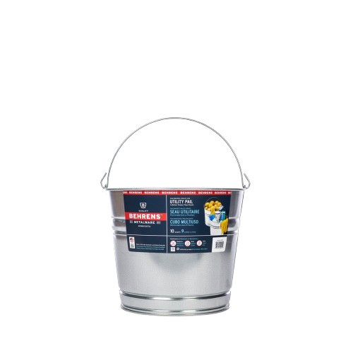 Behrens Galvanized Steel Utility Water Pail Steel Gray