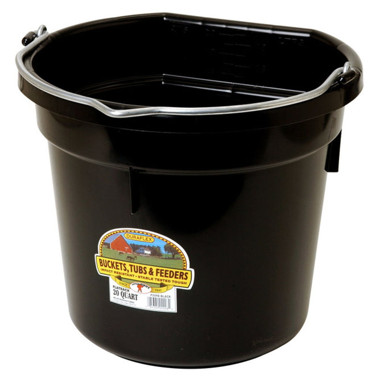 Miller Manufacturing Flat Back Polyethylene Plastic Bucket
