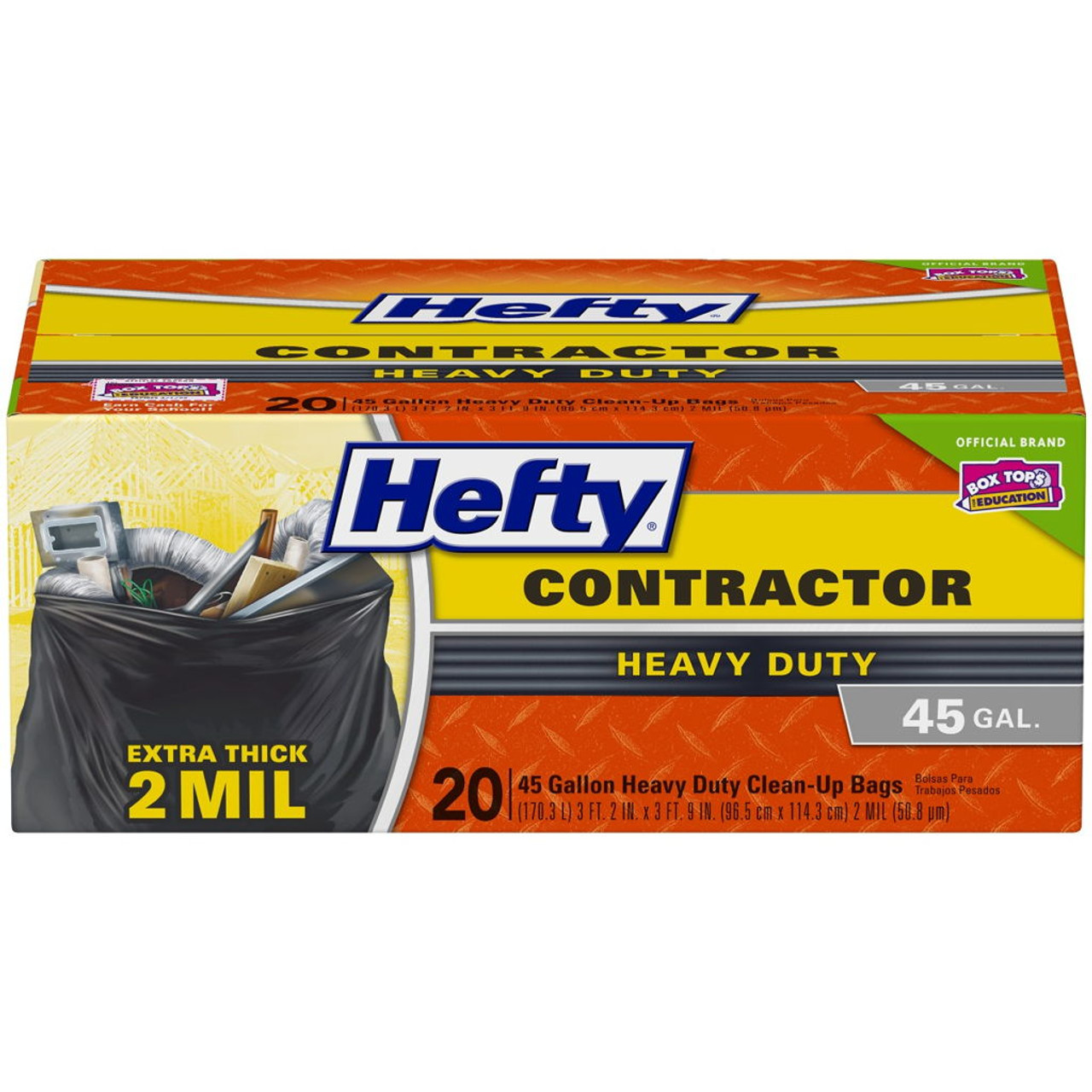 Heavy-Duty Contractor Bags [Pack of 20] - 42 Gallon Large Black Trash Bags  For Construction Sites, Yard Waste & Commercial Use- Industrial Strength