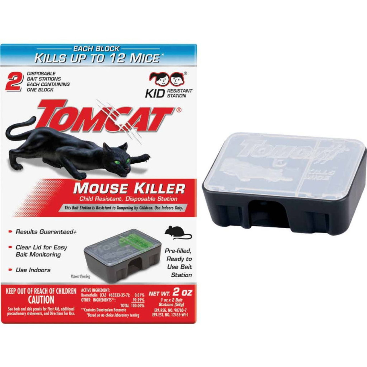 Tomcat Mouse Killer Child Resistant Disposable Station - 2 Pk