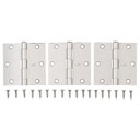 National Hardware Satin Nickel Square Corners Door Hinge - 3-1/2"