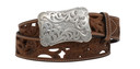 Angel Ranch Women's Brown Leather Fashion Belt with Cutouts