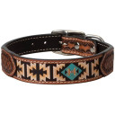 Weaver Leather Painted Aztec Light Oiled Leather Collar - 1" X 21"