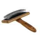 Bamboo Groom Slicker Brush With Stainless Steel Pins - Large