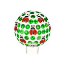 Evergreen 6" Mosaic Glass Gazing Ball, Ladybugs
