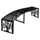 Plow & Hearth Tree Of Life Backless Curved Bench - Black