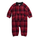 Carhartt Boy's Infant Long Sleeve Plaid Zip Front Fleece Coverall - Rumba Red