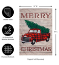 Evergreen Enterprises Holiday Plaid Truck House Linen Flag - 28" X 44"