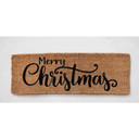 Creative Coop Merry Christmas Natural Coir Double Doormat - 47-1/4" X 16"