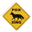 Noble Beasts Graphics Fox Xing Aluminum Sign - 12" X 12" - Yellow/Black