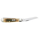 Case Mini Trapper Amber Bone Handle Knife - 3-1/2"
