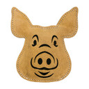 Original Territory Natural Leather Pig Dog Toy - 8"