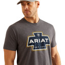 Ariat Men's SW Shape Logo Short Sleeve Graphic Tee Shirt - Titanium Heather
