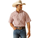 Ariat Pro Series Men's Classic Fit Thatcher Short Sleeve Plaid Shirt - Tea Rose